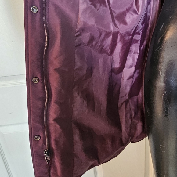 Kenneth Cole Plum Purple Feather Down Mid Trench Coat Jacket Parka Sz.M - Picture 5 of 9